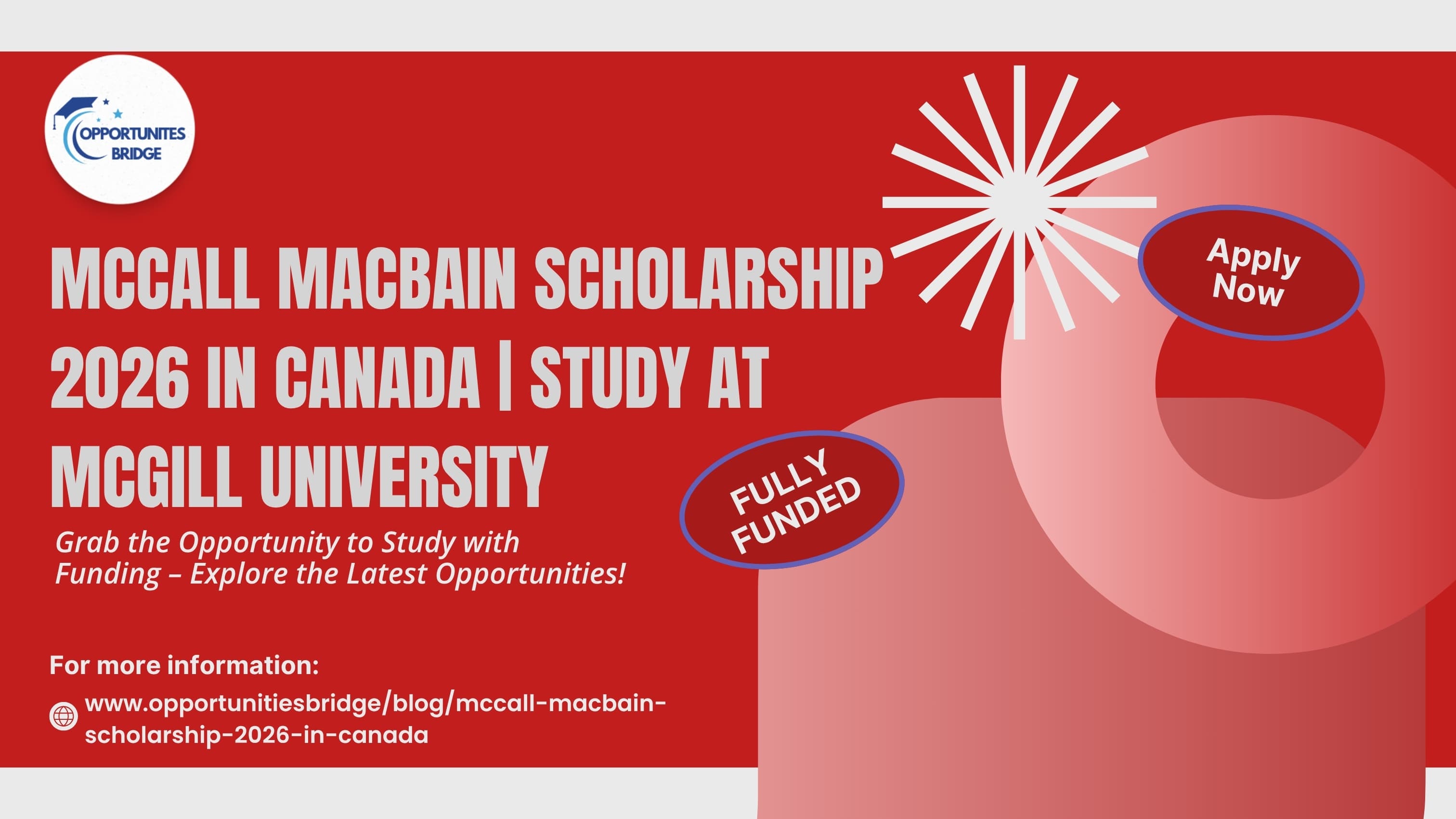 McCall MacBain Scholarship 2026 in Canada | Study at McGill University (Fully Funded)